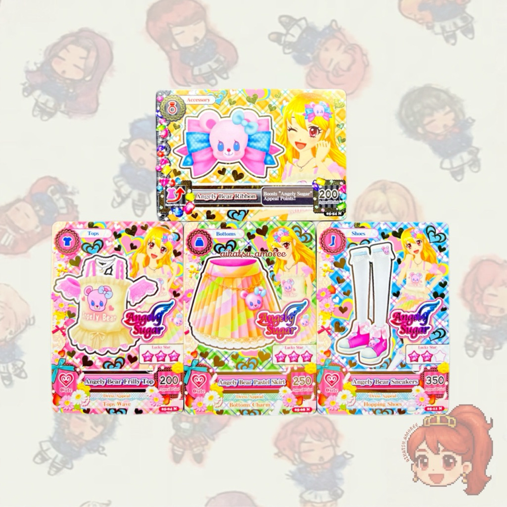 Aikatsu Normal Brand Angely Sugar Angely Bear set Card Ichigo Hoshimiya