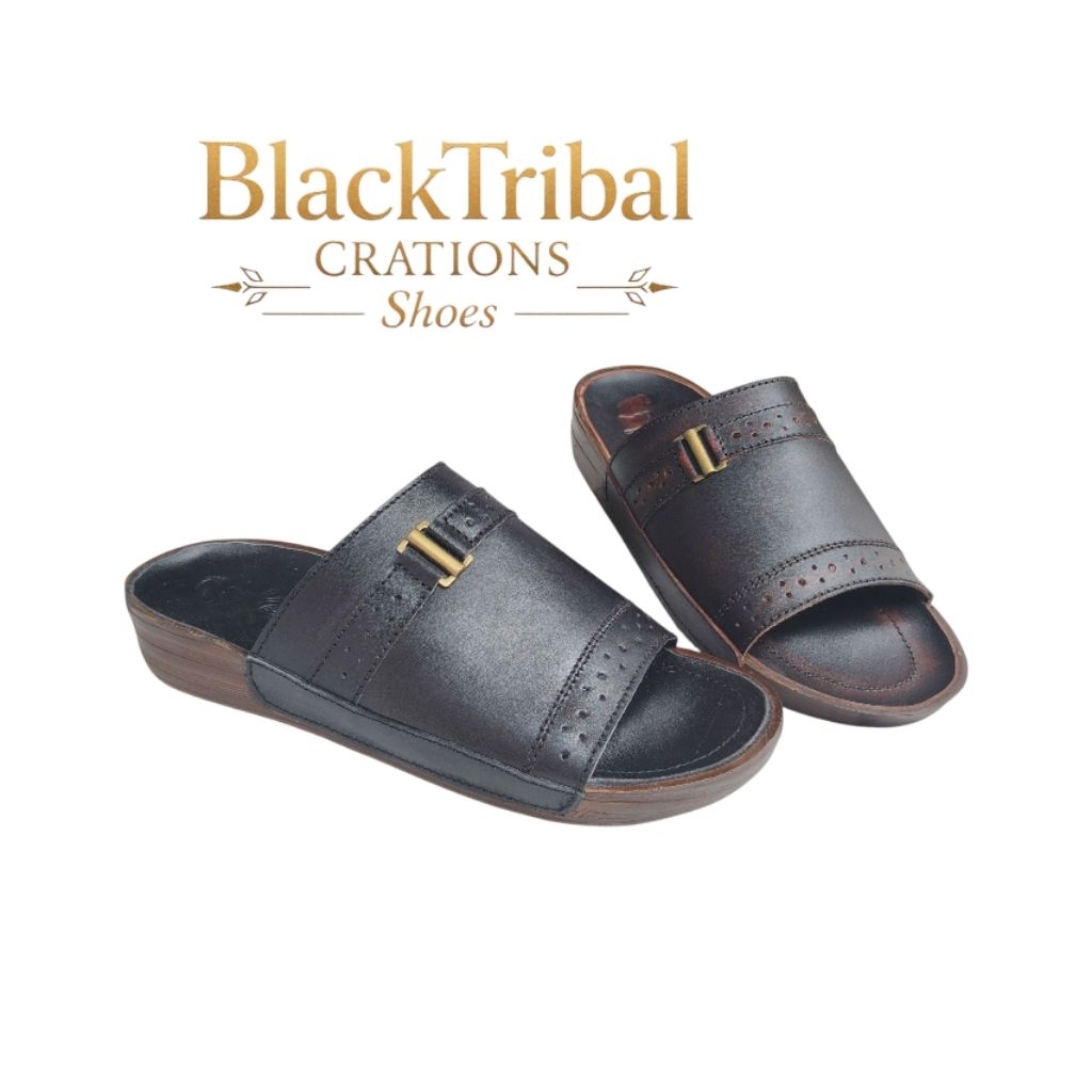 Blacktribal || Sendal Indian Pria Kulit Sapi Asli Sendal Selop Kokop Ringan Nyaman Di pakai  Seharia