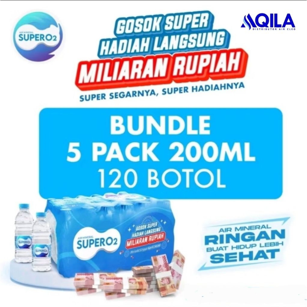 Murah super O2 botol mini 200ML_isi 24 botol_original_grosir