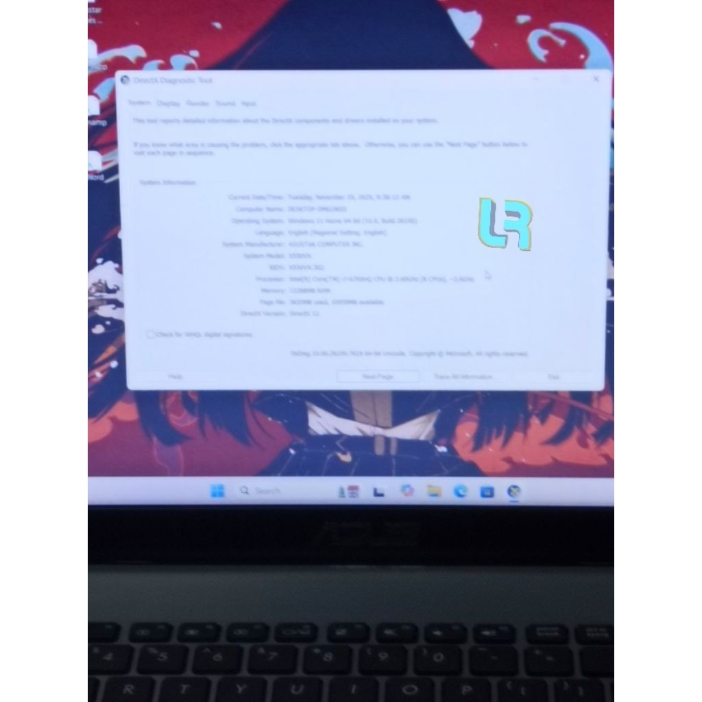 Laptop Gaming Asus Core i7 gen 6 RAM 12GB SSD 256GB Dual VGA