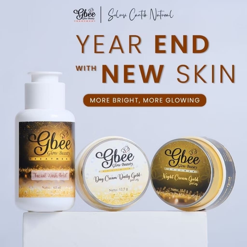 GBEE GLOW BEAUTY- Paket Kinclong Gold - Paket Skincare mencerahkan kulit wajah - pudarkan flek hitam