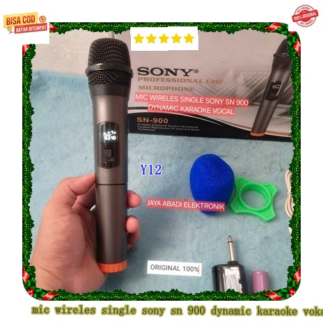 Y40 DYNAMIC KARAOKE VOCAL Microphone Wireles Resiver Mini MIC WIRELES SINGLE SONY SN 900  MIK MIC MI