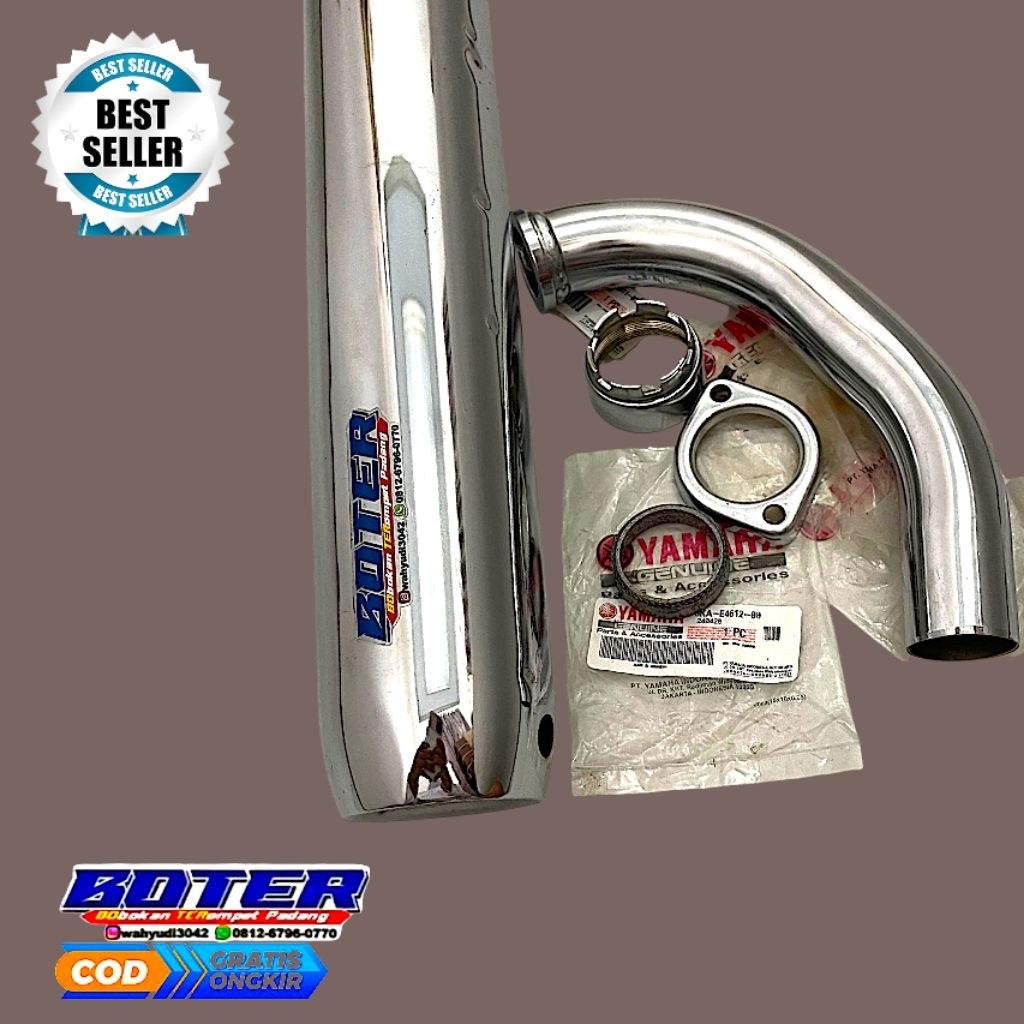 KNALPOT BOTER HOT ORIGINAL FULL SET BOBOKAN TEROMPET PADANG KNALPOT RX KING RX SERIES