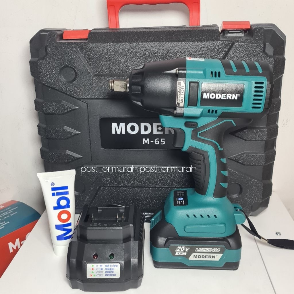 Cordless Impact Wrench M65 Modern M-65 Mesin Pembuka Baut Motor Mobil Batrai M 65 impek modern