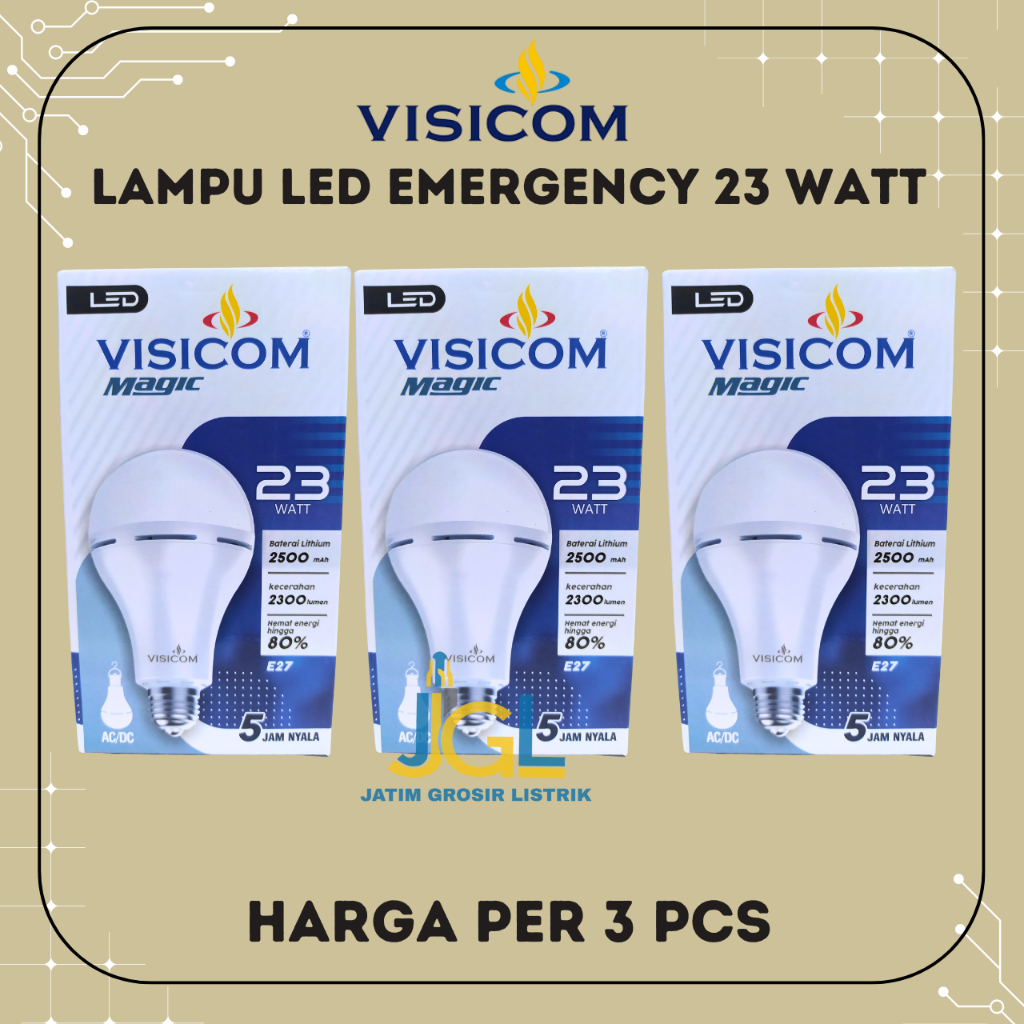Paket 3 Pcs Lampu Magic Visicom 23 Watt Lampu Emergency Visicom Garansi 1 Tahun