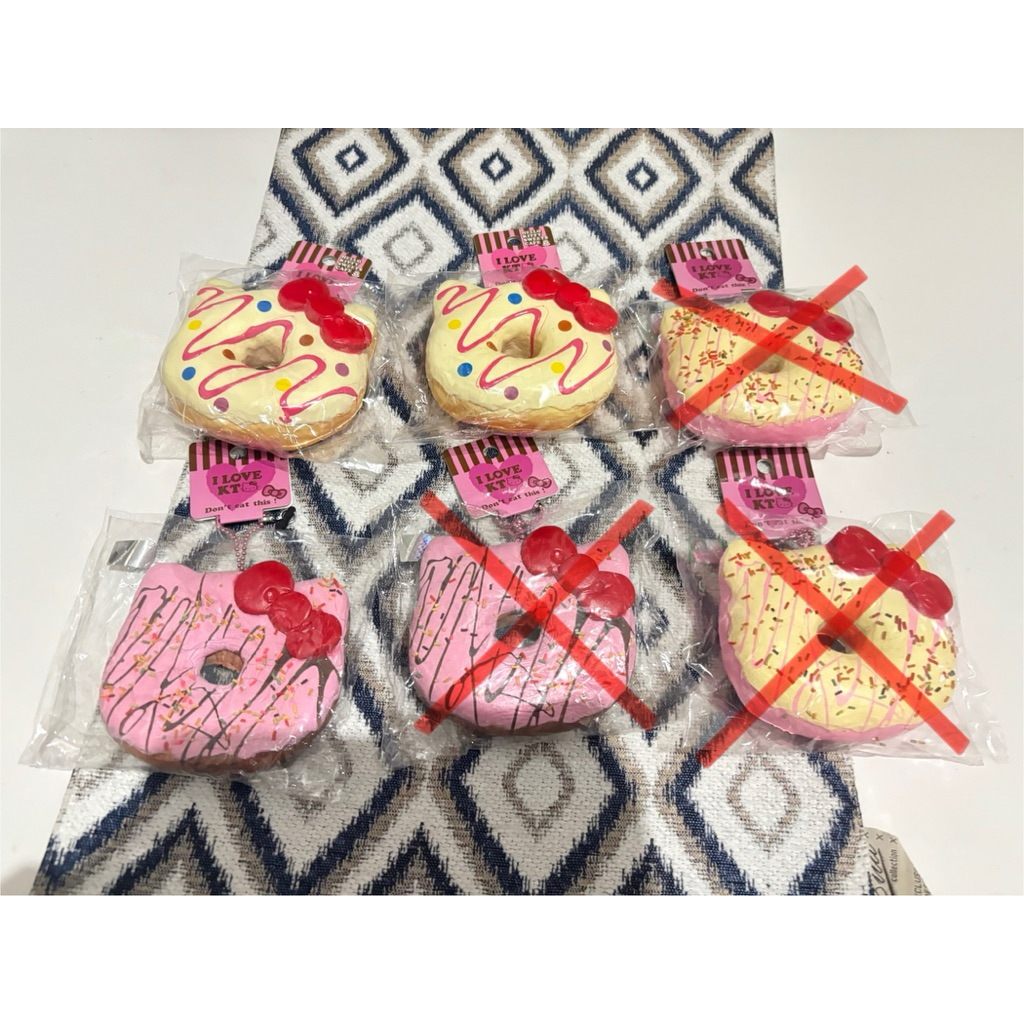 [READY STOCK GET 3 SQUISHY] hello kitty hk donut drizzle pink cream polkadot BNIP
