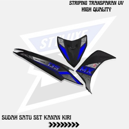 STRIPING TRANSPARAN UV YAMAHA MX 135 NEW MOTIF ORIGINAL KEREN TRANSPARAN
