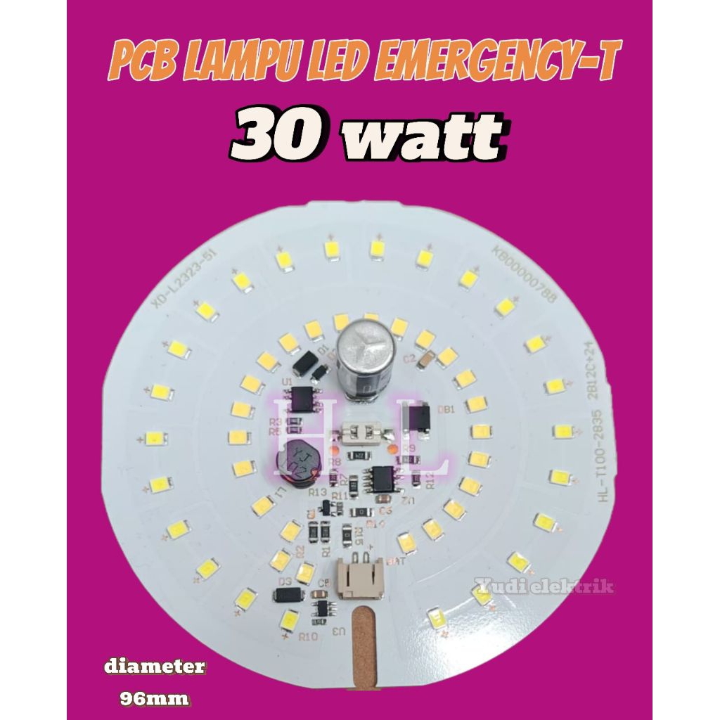 pcb lampu led emergency-T 30 watt DM 96mm