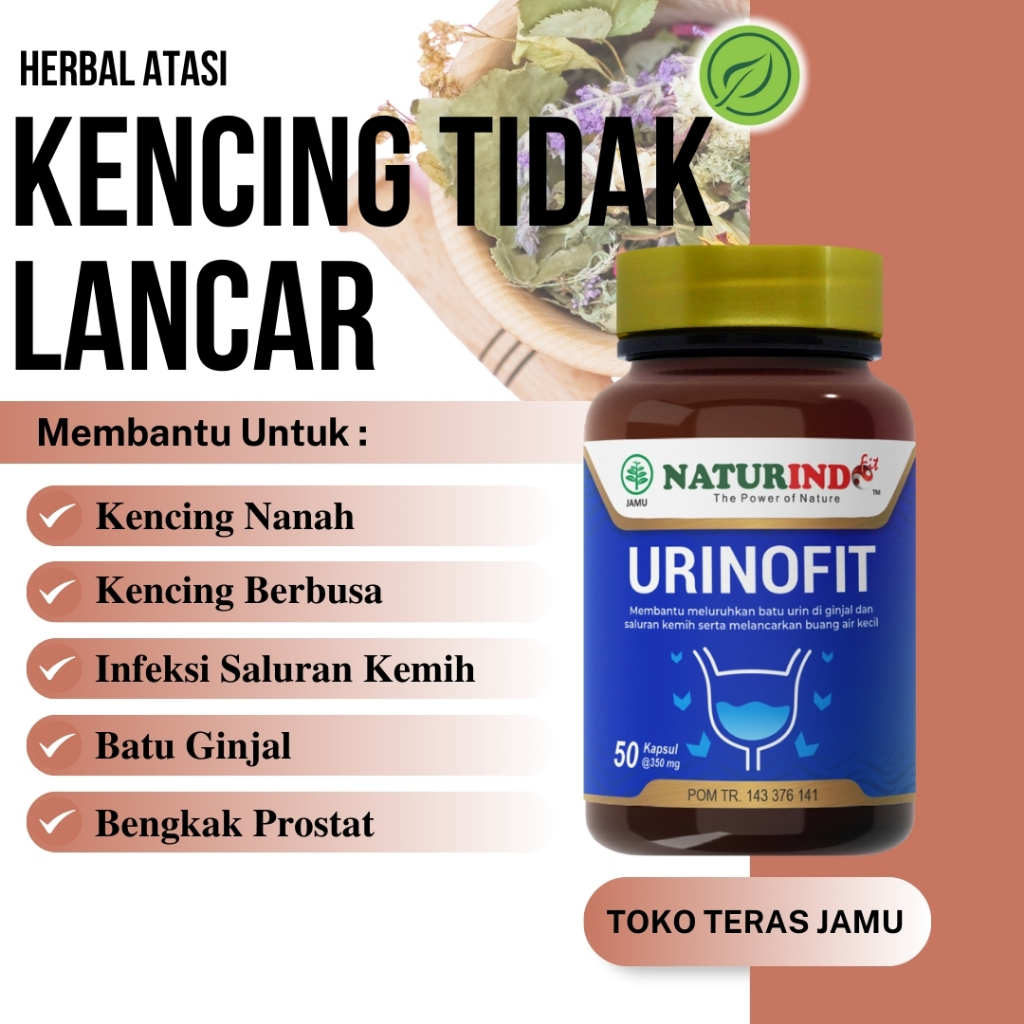URINOFIT Obat Herbal Kencing Tidak Lancar Batu Ginjal Infeksi Saluran Kemih Kencing Nanah Naturindo
