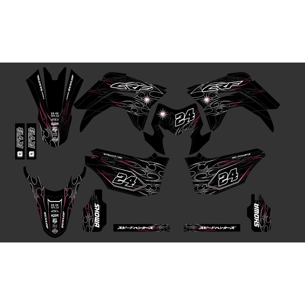 decal full body crf hitam abu