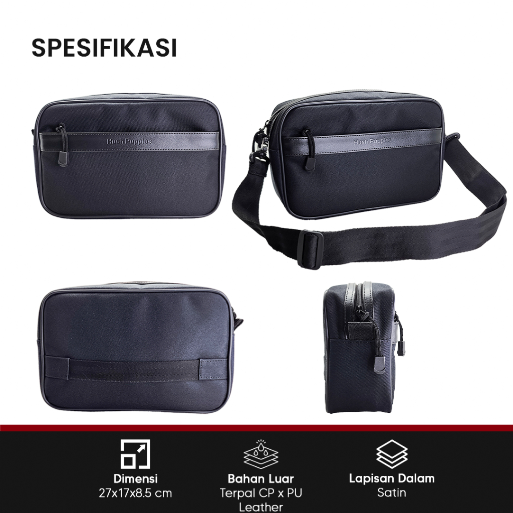 TAS CLUTCH PRIA HUSH PUPPIES 1118 HITAM PREMIUM MULTIFUNGSI CASUAL | HAND BAG ORGANIZER