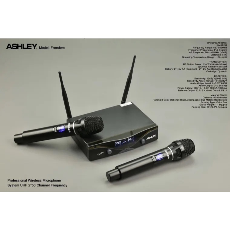 Mic Wireless ASHLEY FREEDOM MULTI CHANNEL 2*50 Channel