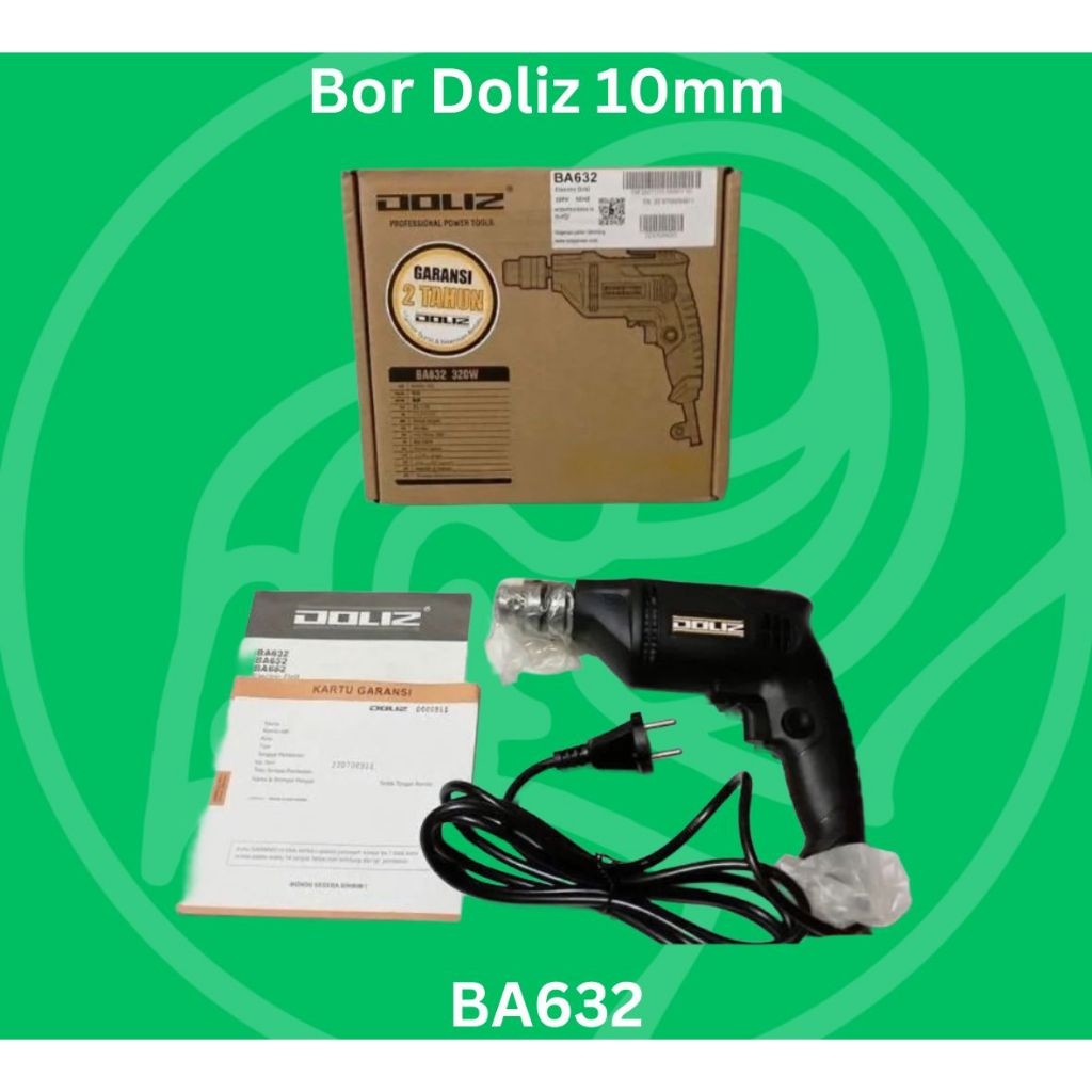 DOLIZ Bor 10mm Bor Listrik Doliz 10mm BA632 Bor Tangan Bor Kabel Doliz BA632