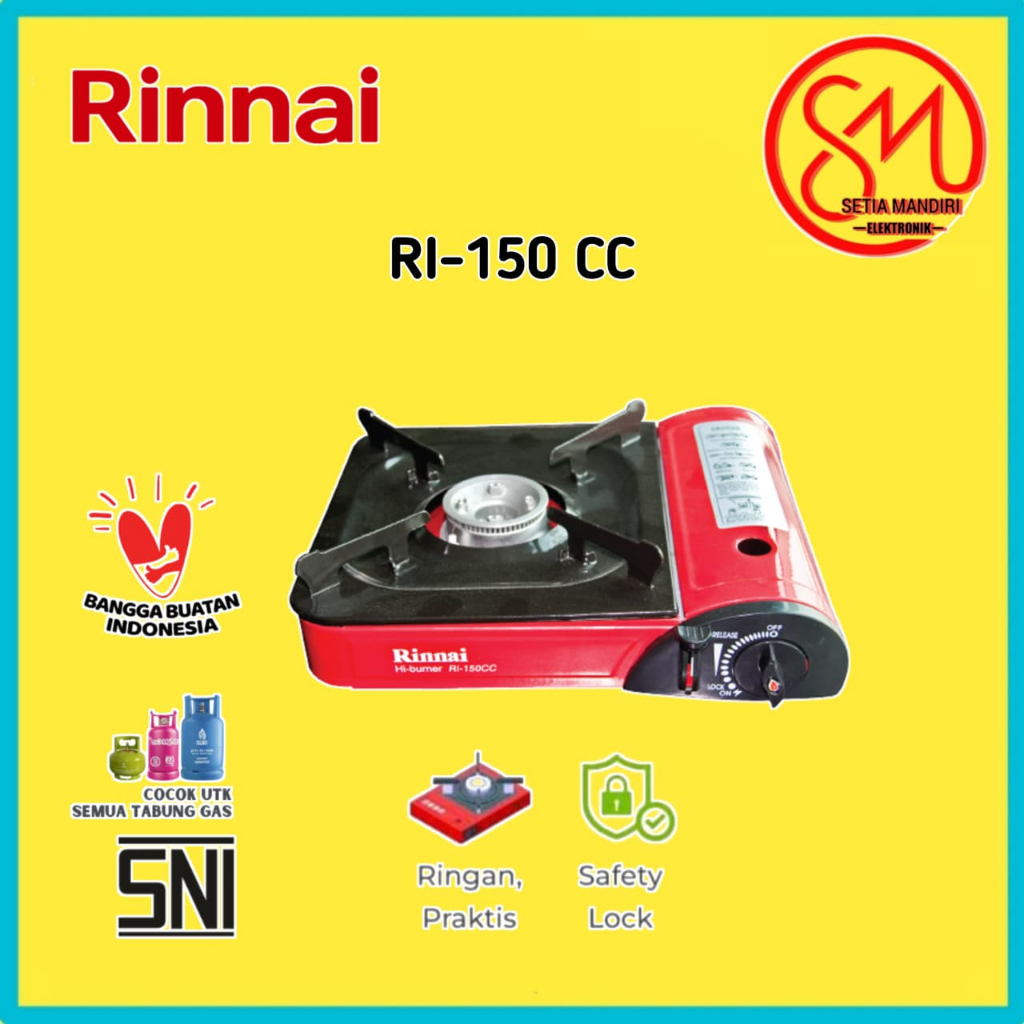 KOMPOR GAS PORTABLE RINNAI RI 150 CC KALENG 2 IN 1 PIKNIK TRAVELLING