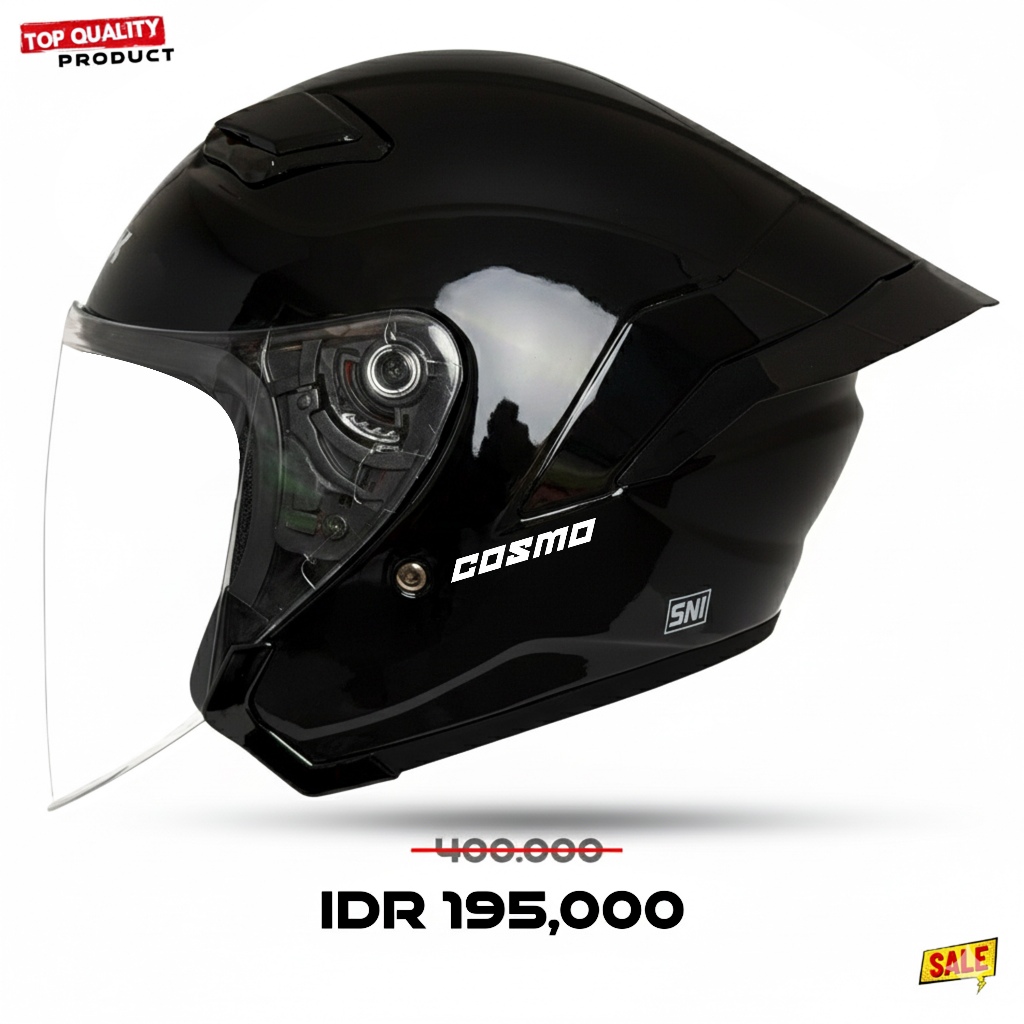 Terbaru Helm Half Face Mla Cosmo Hijau Mint Kaca Bening Paket Ganteng Untuk Pria Dan Wanita Dewasa