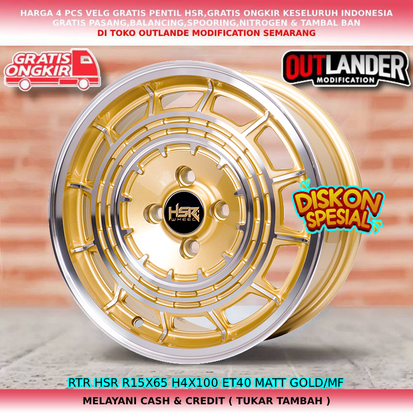 Velg racing untuk mobil Aerio| Celerio| Ciaz| Baleno| Esteem| Ignis| dll velg hsr rtr R15