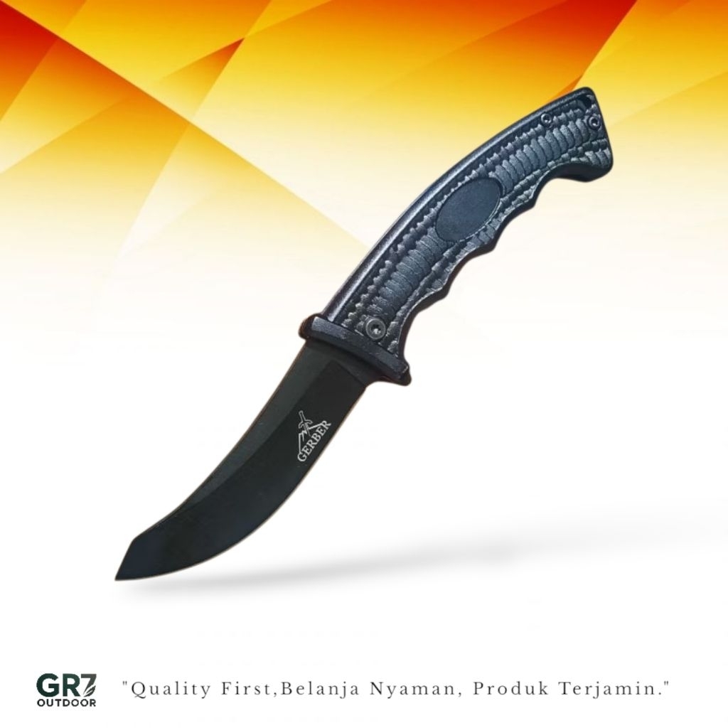 Pisau Survival Lipat Outdoor BG Grylls Black Sable Solid Steel Ergonomis