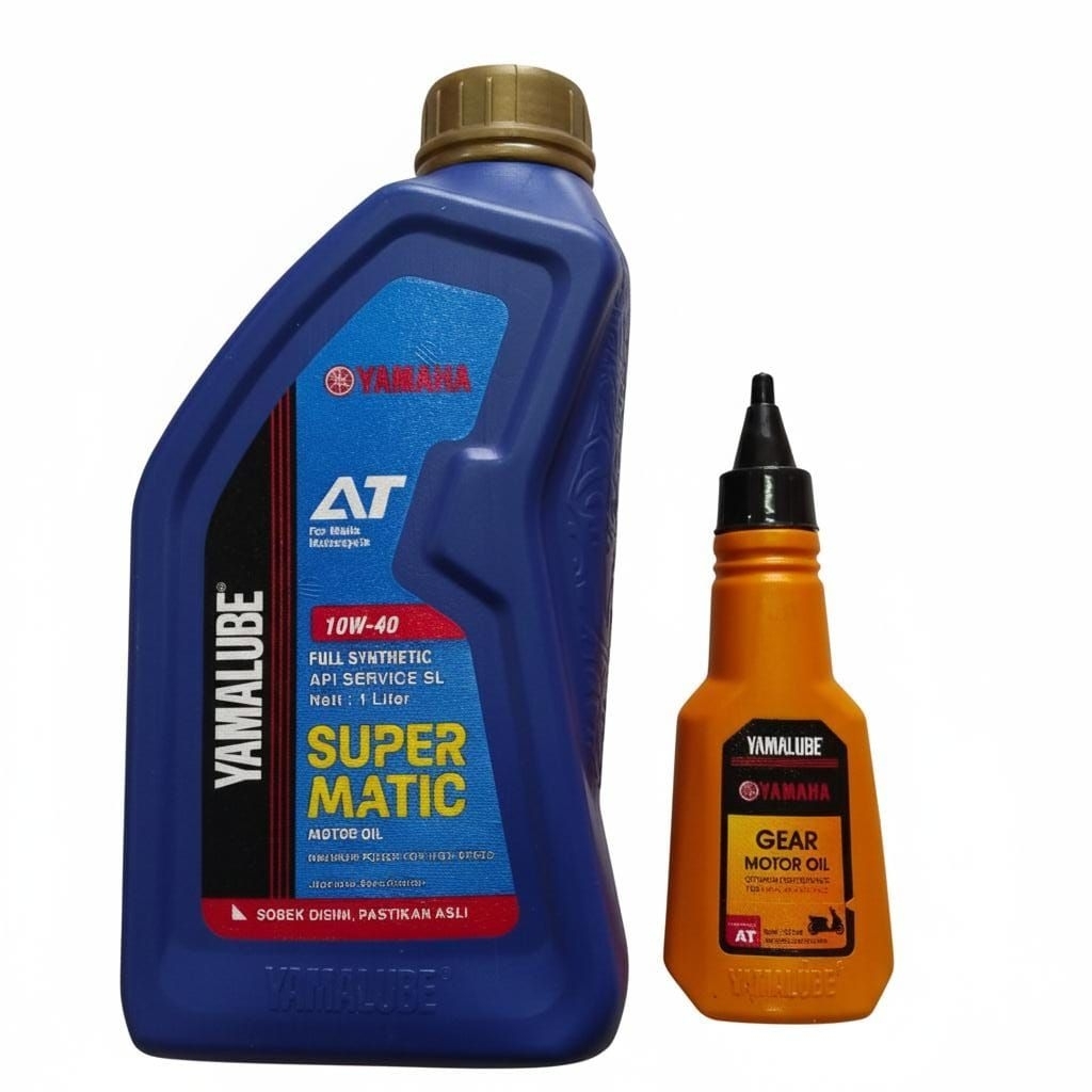 Oli Yamalube Super Matic 1liter & Oli Yamalube Gear Gardan 100ml Mesin Motor Yamaha