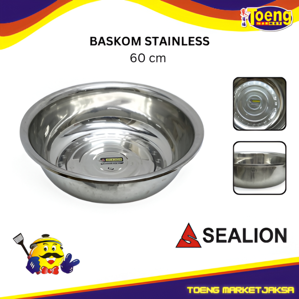 Baskom Masak Stainless 60 cm - BASKOM KW BARU TEBAL S/S 60 SEALION