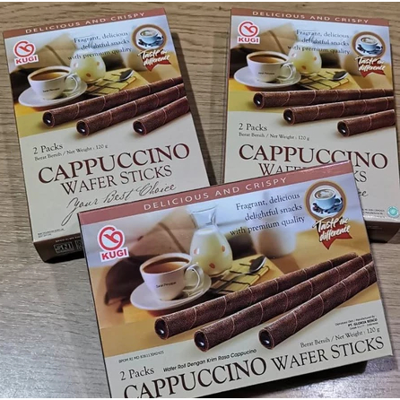 Kugi Wafer Stik 120 gr/ Astor Lebaran / Kugi Waffer Stick 120gr - Cappuccino / Vanilla / Chocolate
