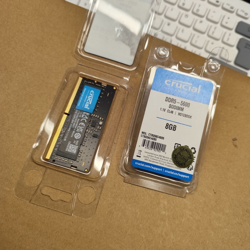 RAM LAPTOP 16GB SODIMM 5600 DDR5 CRUCIAL 2x8GB