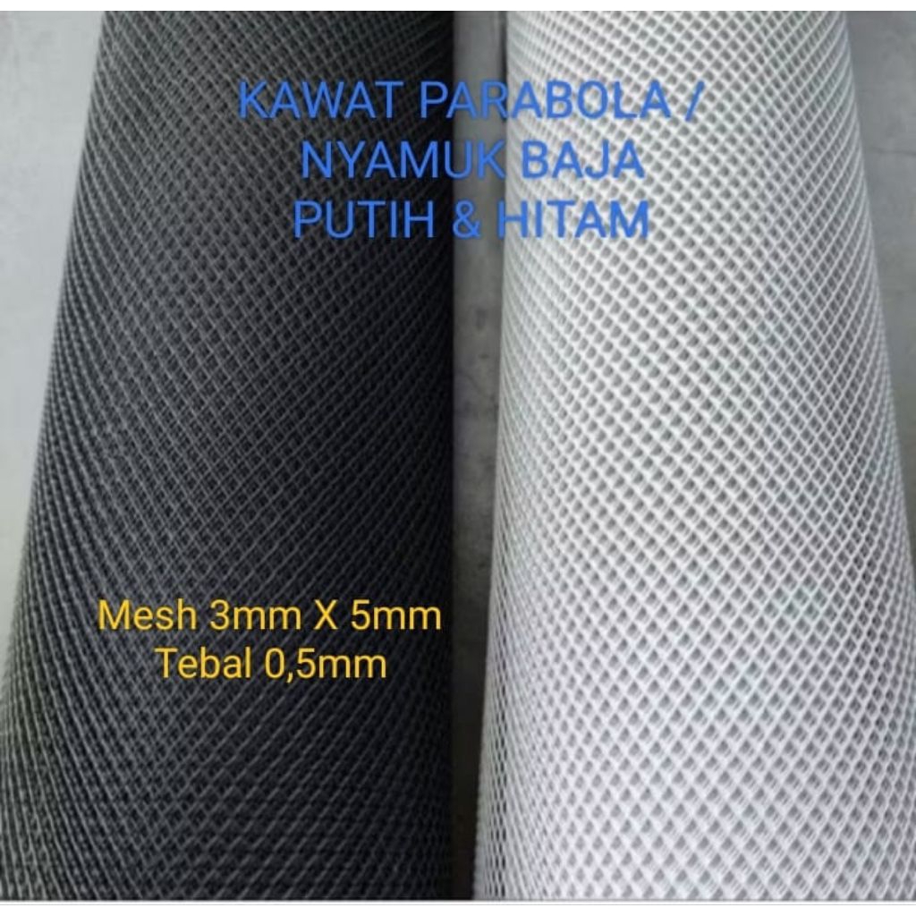 Kawat Nyamuk Baja / Kawat Parabola Putih Hitam