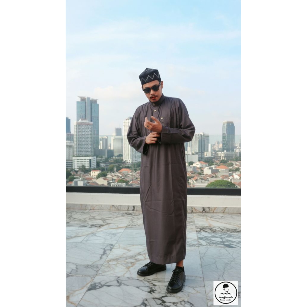 jubah premium non manset kualitas import