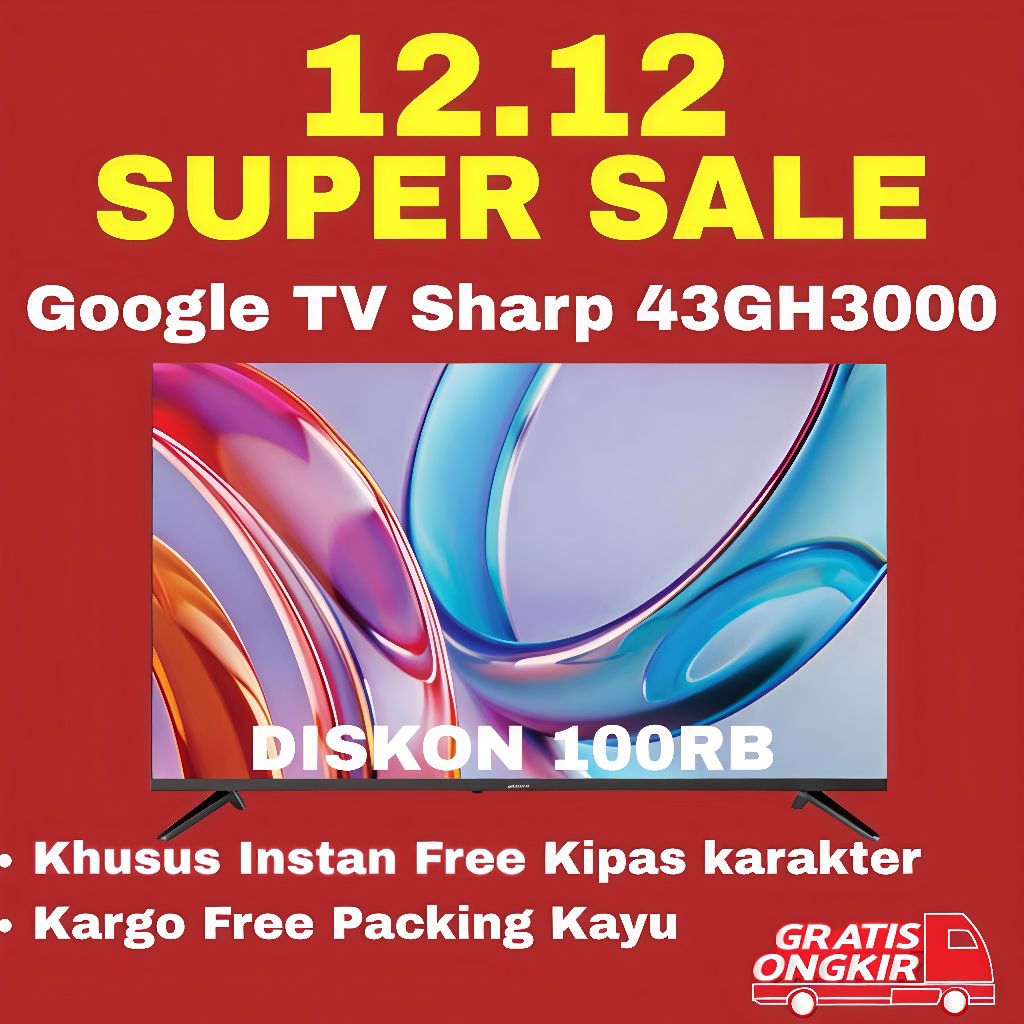 TV Android 43 inch Sharp 2T-C43GH3000I / LED SMART TV 43 inch Sharp - Garansi Resmi