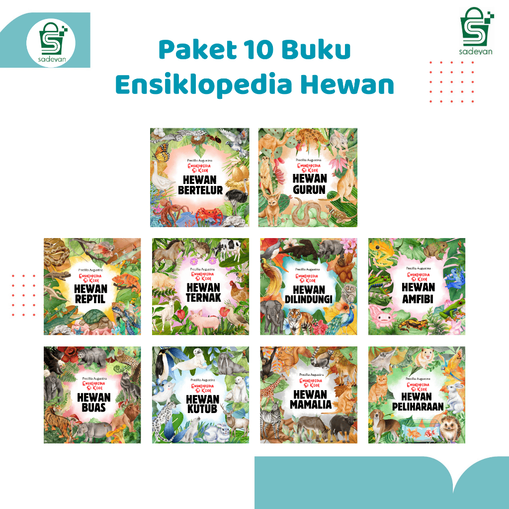 PAKET 10 BUKU ENSIKLOPEDIA SI KECIL SERI HEWAN BERGAMBAR - BUKU ANAK BINATANG BERWARNA