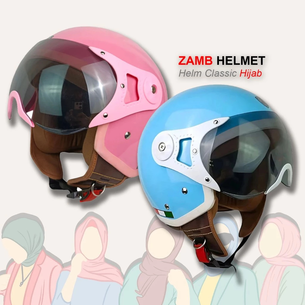 Helm Retro Classic Hijab Wanita Helm SNI Helm Nyaman - Helm Kualitas Premium