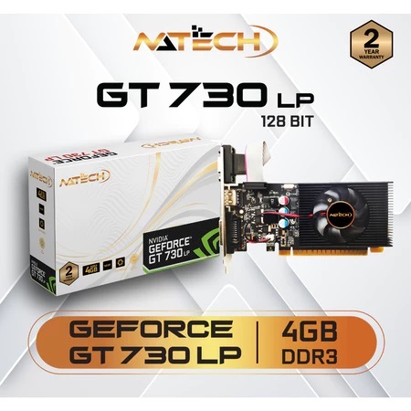 VGA CARD / VGA NVIDIA GT730 / VGA GT730 / VGA NATECH GT730 LP 4GB DDR3 128BIT