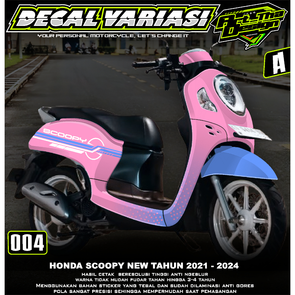 (COD) TERBARU Decal Sticker Honda SCOOPY NEW 2021-2024 Full Body - Skotlet Variasi Modifikasi 004