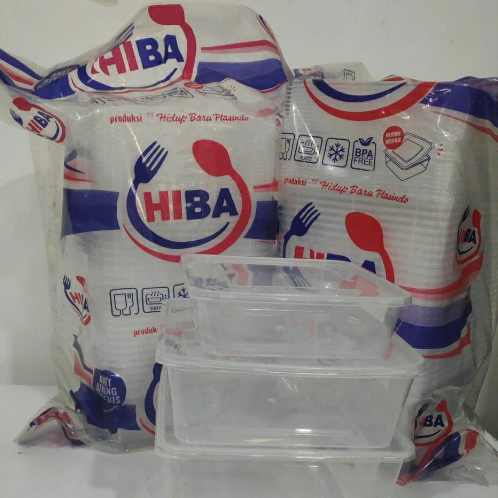 THINWALL HIBA SQUARE KOTAK @25PCS 1000ML, 2000ML, 3000ML