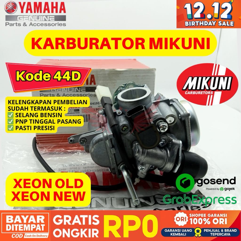 44D KARBURATOR XEON MIKUNI ORIGINAL YAMAHA GENUINE PARTS, KARBURATOR ORIGINAL XEON, KARBURATOR 44D, 