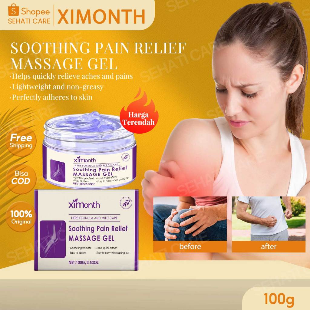 Ximonth Soothing Pain Relief Massage Gel 100g Gel Pijat Tubuh Pereda Nyeri Lutut Efektif Untuk Sendi