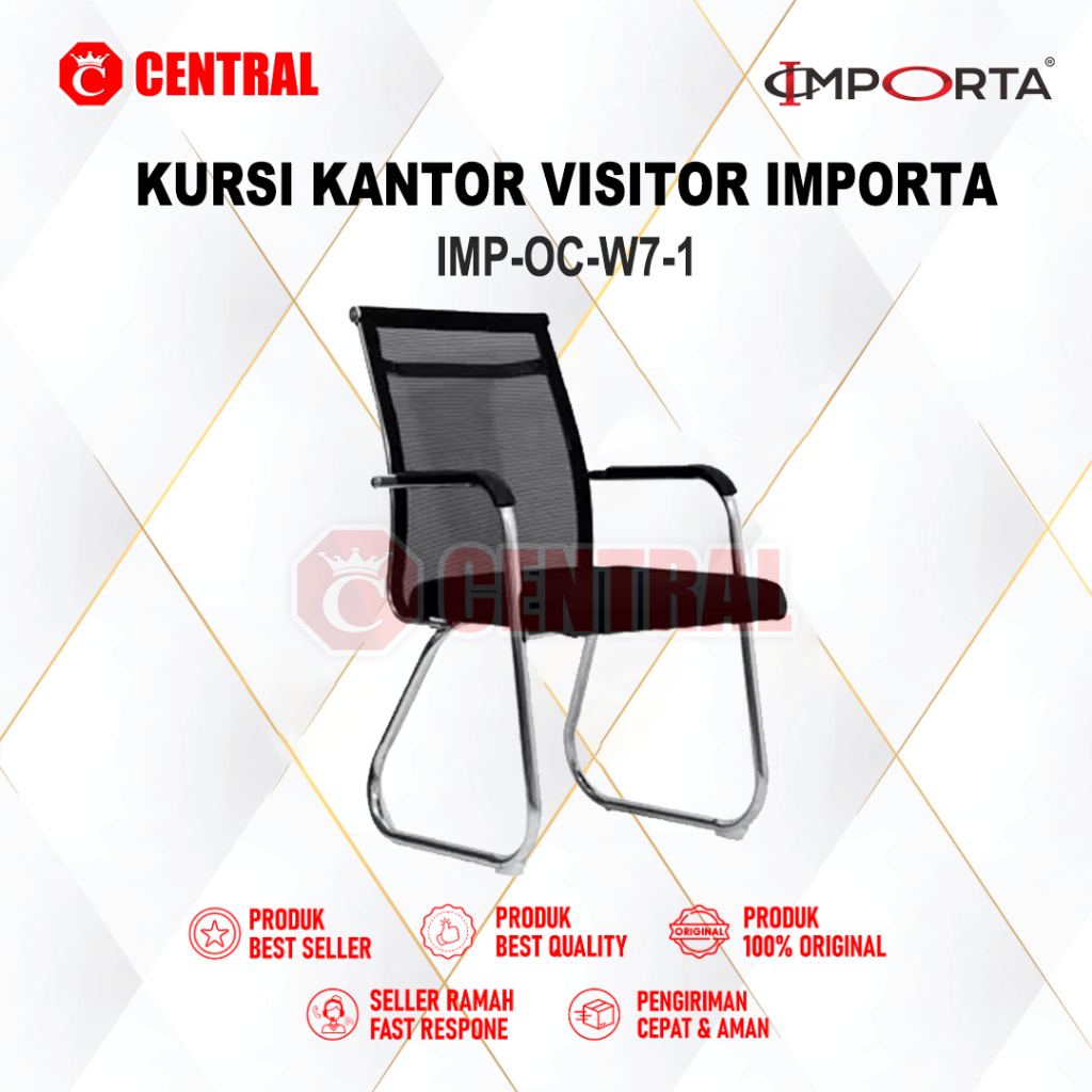 Kursi Kantor Visitor Importa IMP-OC-W7-1 | Kursi Tunggu Minimalis | Sandaran Jaring