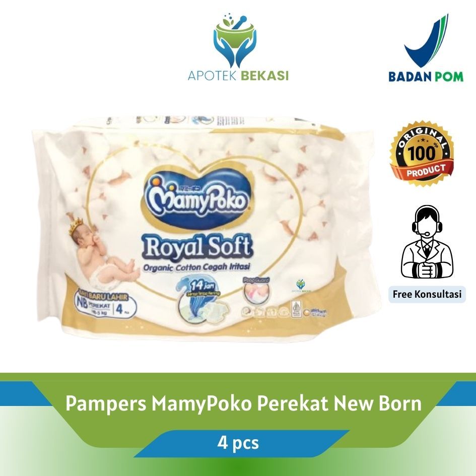 Pampers MamyPoko Perekat New Born - 4 Pcs