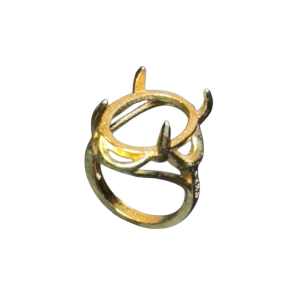 Ring cincin wanita batu akik dan permata emban cangkang 17x12mm | BRS1-01