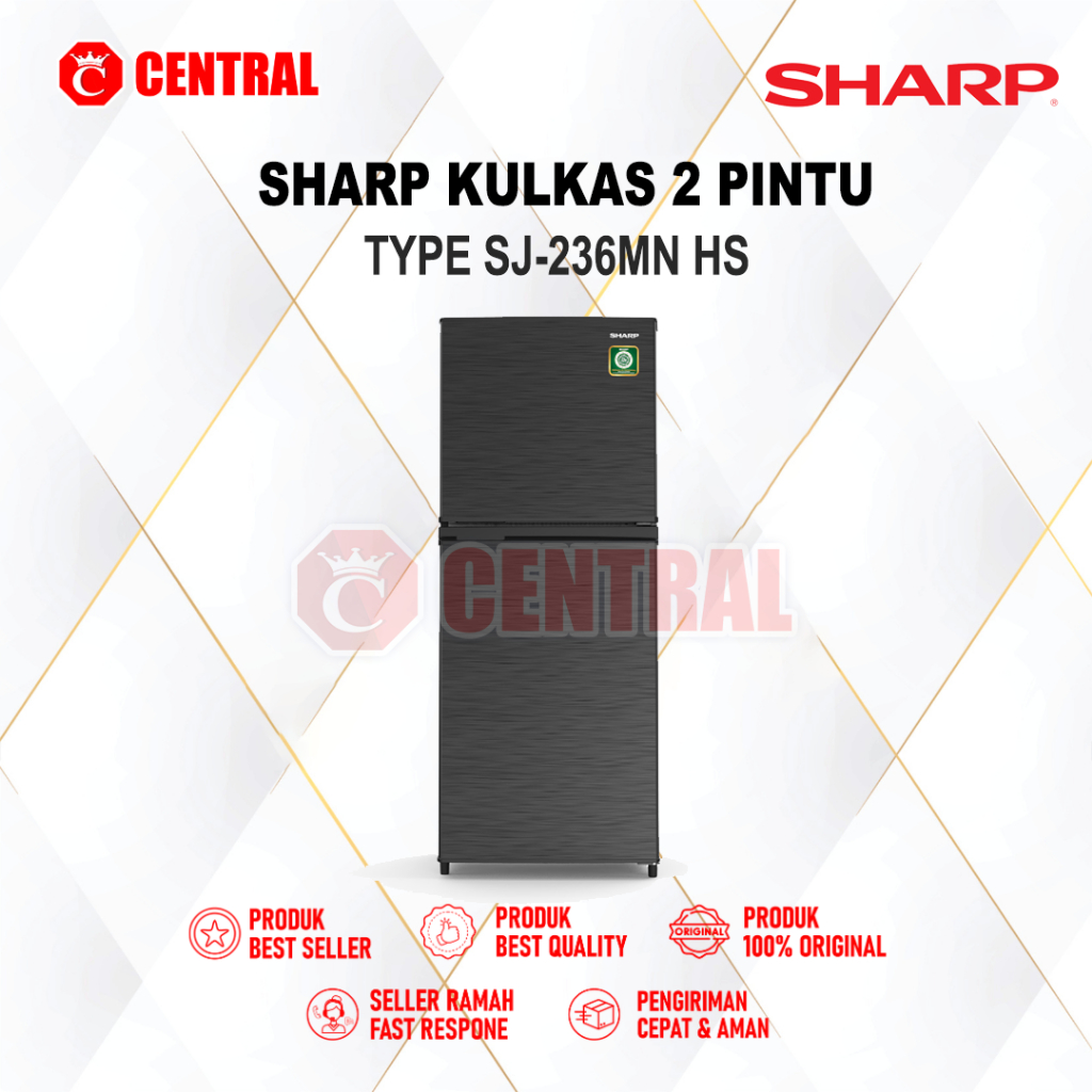 SHARP KULKAS 2 PINTU SHARP SJ-236MN HS / SJ-236MN HS / SJ 236 MN 187 LITER