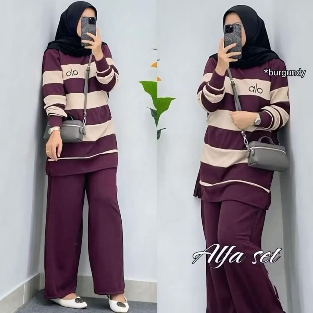 Alya Set / Baju Set Celana Knit / COD