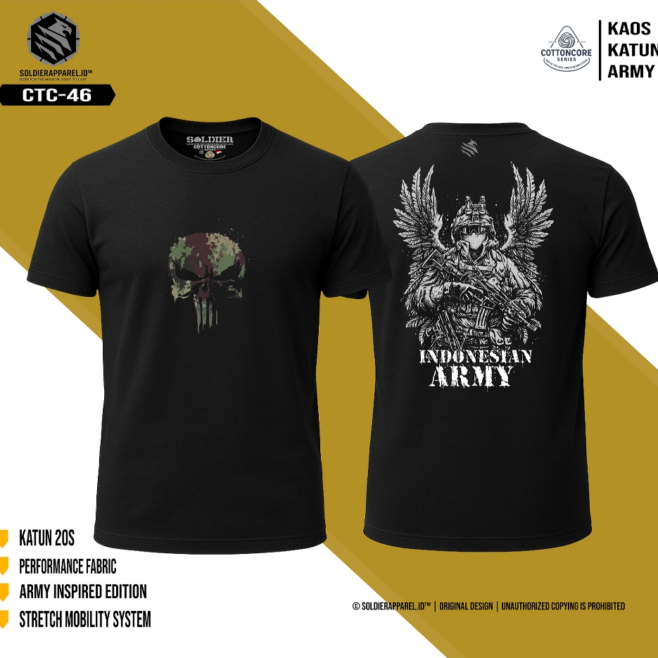 Kaos Pria Katun Combat 20s Tactical Style | Kaos Outdoor Casual Adem & Nyaman CottonCore Series