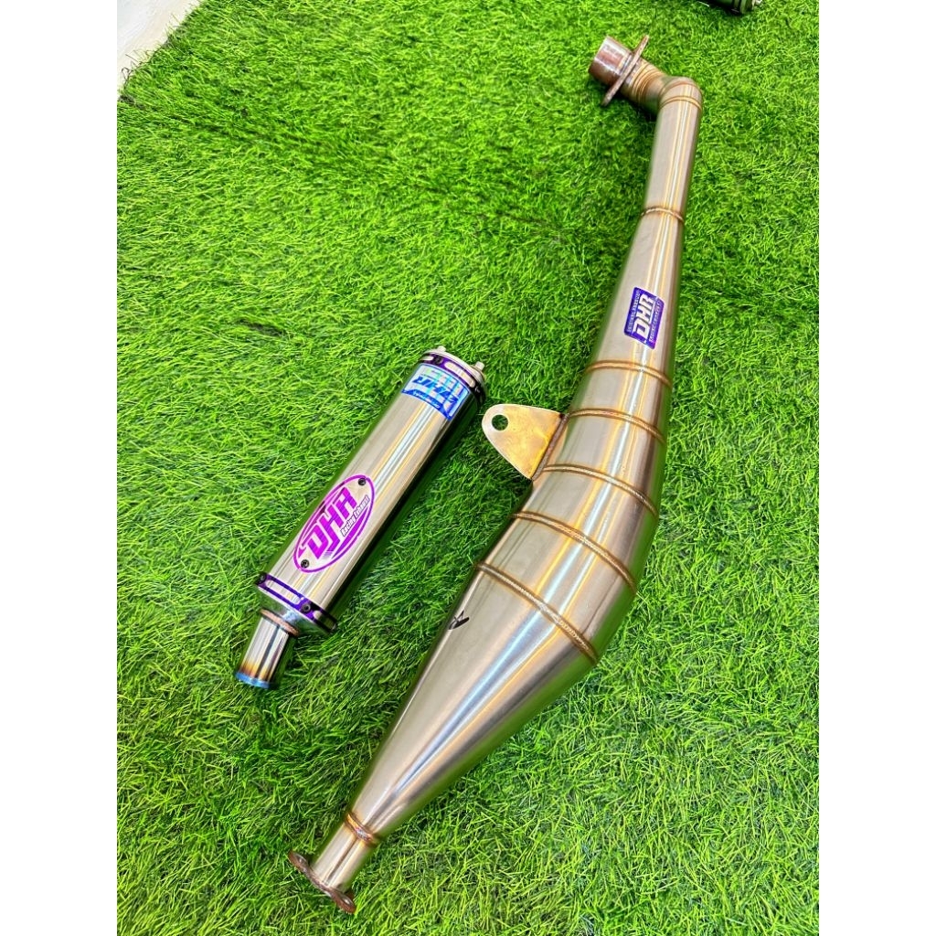 Knalpot Fiz R / Forse 1 Original DHR Racing Model Samping Silencer Stenlis 32 Blue White
