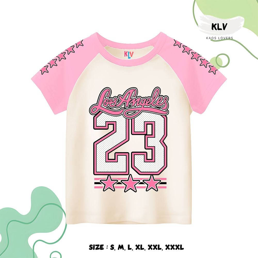Kaos Raglan Anak Unisex Gambar LA 23 Distro 30s Sablon