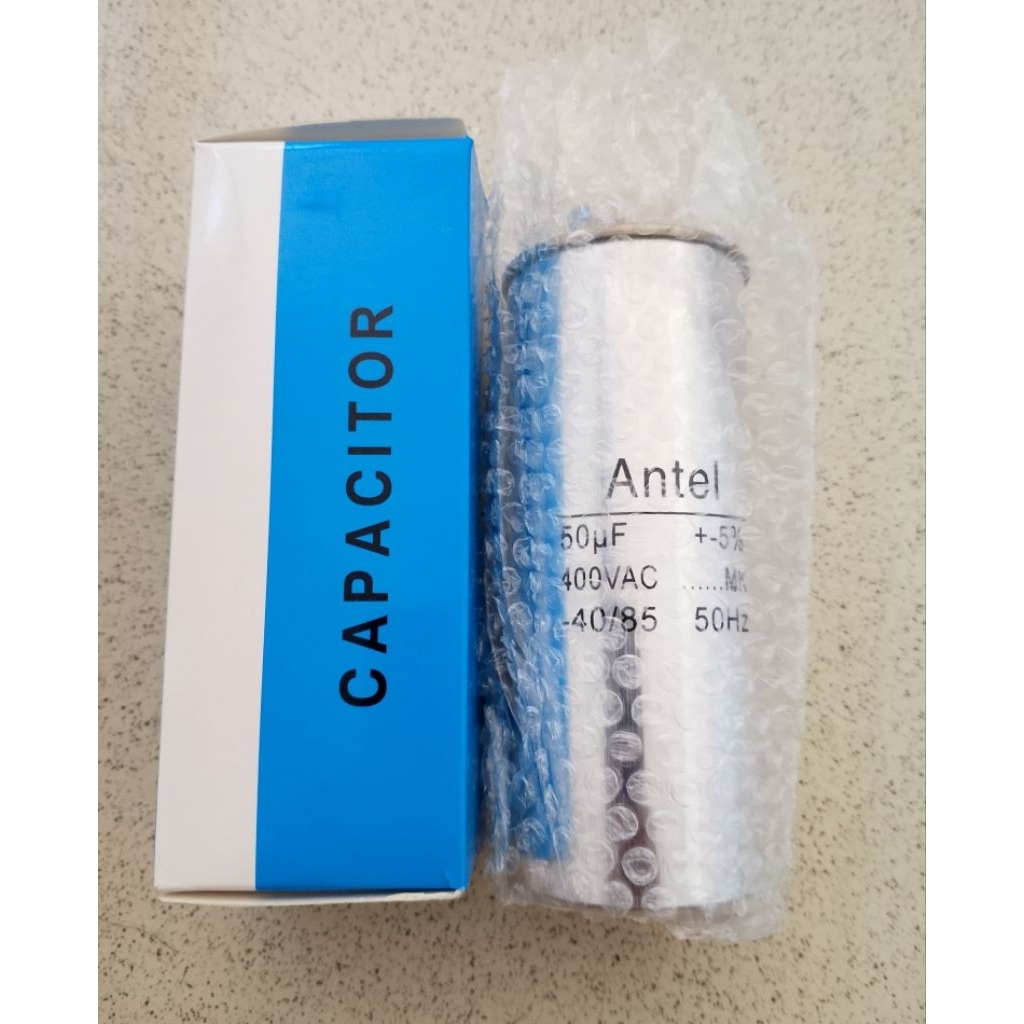 KAPASITOR AC KOLKAS GENSET ALUMINIUM 50uF 450 VOLT MEREK ANTEL