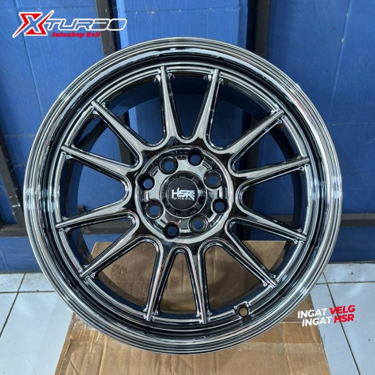 Velg Mobil HSR ENDE Ring 16 Black Chrome Lubang Baut 4 Black Chrome Terbaru Untuk Brio Jazz Dll