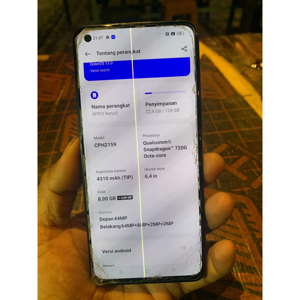 oppo reno 5 4G bekas normal