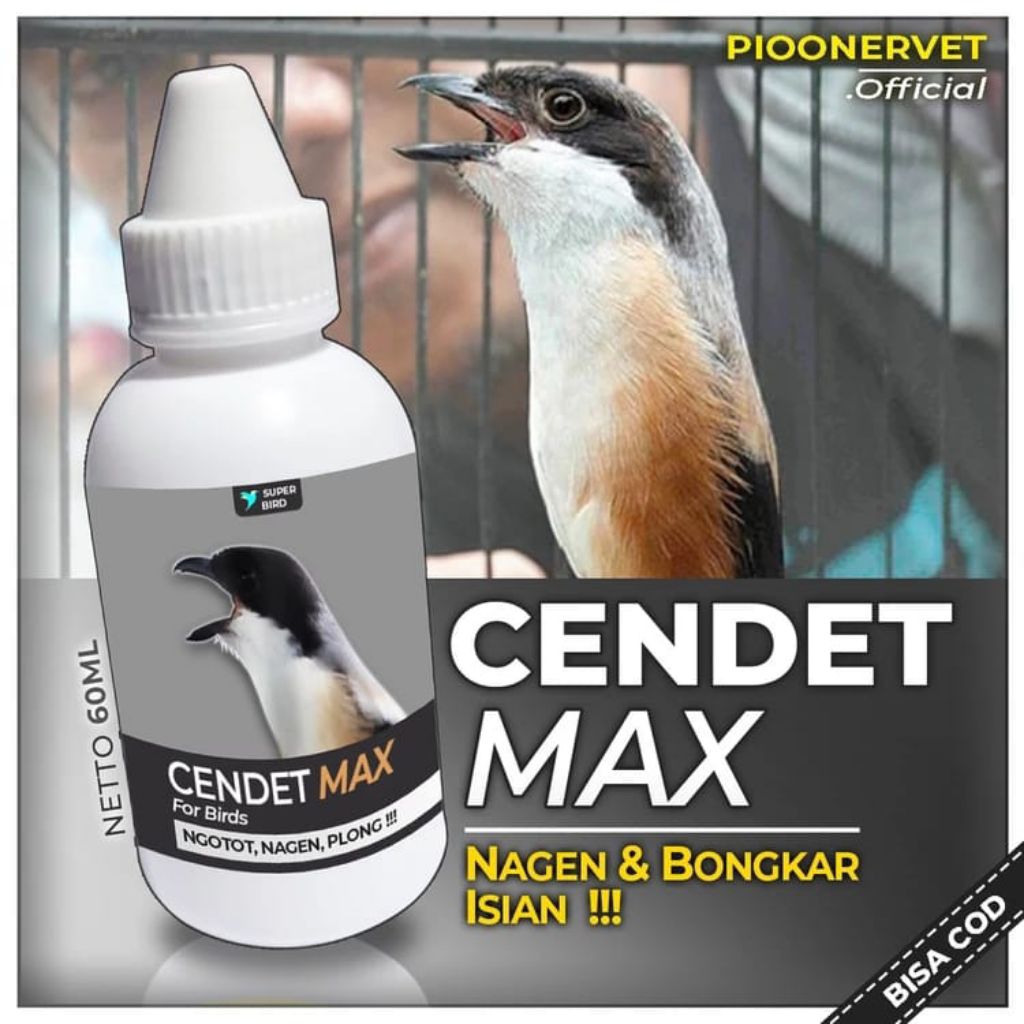 Vitamin burung CENDET MAX obat penggacor kicau merangsang bunyi doping burung cendet plus vitamin or