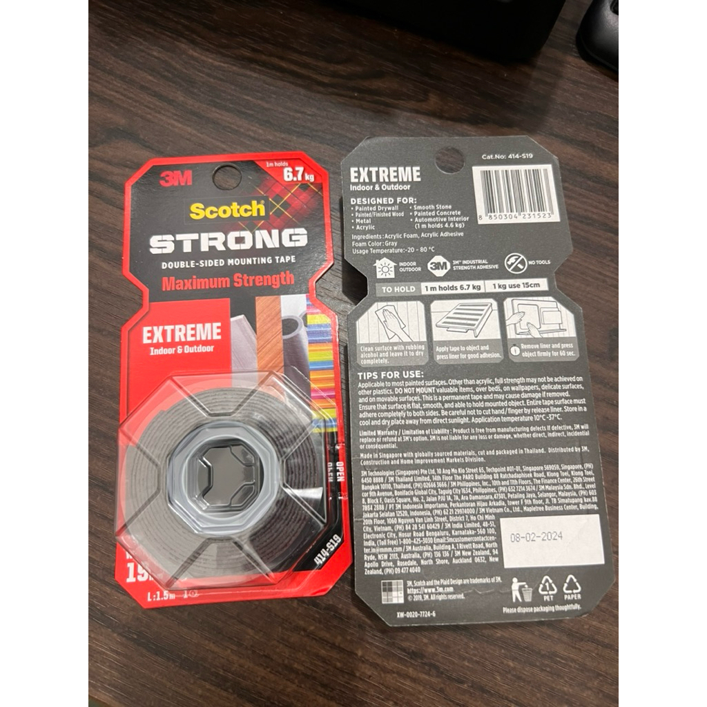 3M EXTREME STRONG MAXIMUM STRENGH Doubletape 3 m lem double tape
