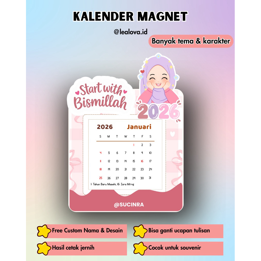Kalender Custom / Kalender Nama / Kalender Unik / Souvenir Unik / Souvenir Murah / Souvenir Custom /