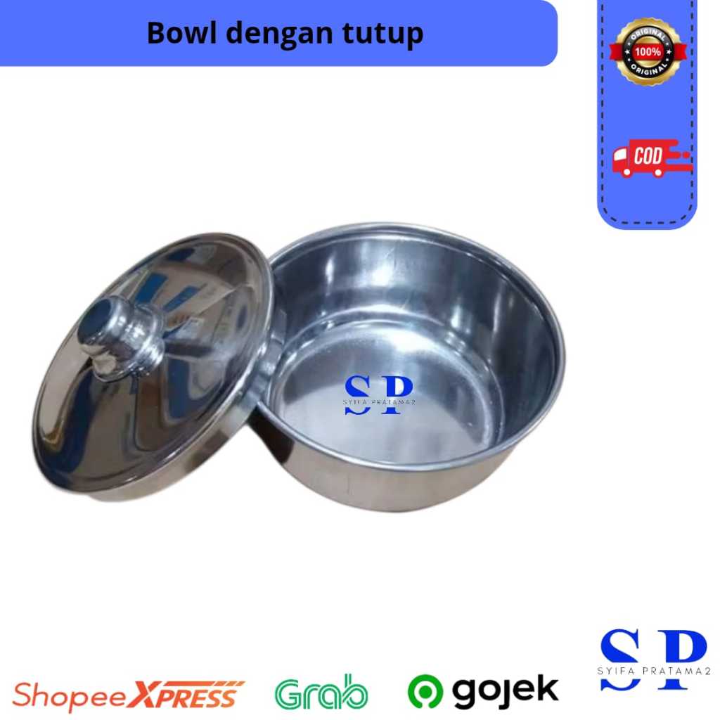 Kom Plus Tutup Stainless 12cm / Bowl Tutup